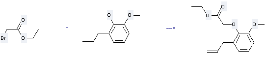 Phenol,2-methoxy-6-(2-propen-1-yl)- can be used to produce ethyl (6-allyl-2-methoxyphenoxy)acetate by heating